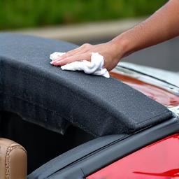 Convertible soft top and fabric roof cleaning waterproofing